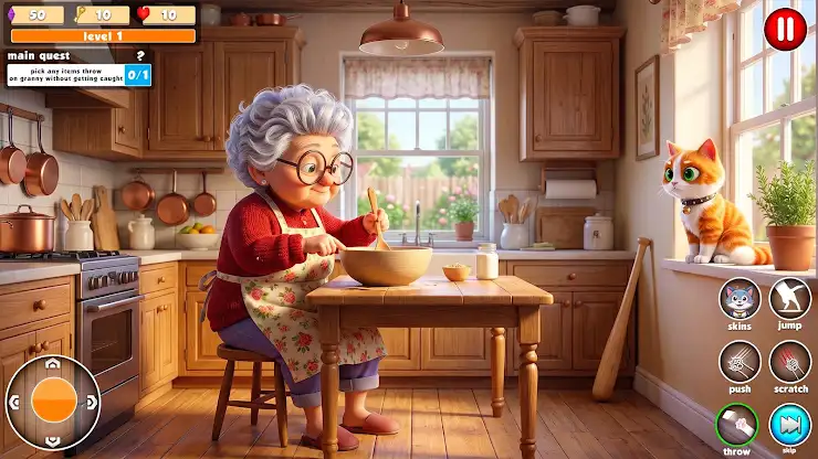 Crazy Granny vs Naughty Cat 3D screenshot 5