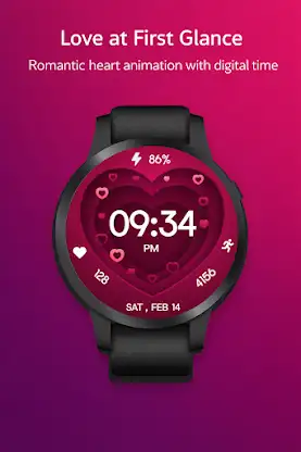 Valentine Heart Animated Watch screenshot 1