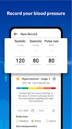 Blood pressure - Blood Sugar screenshot 1