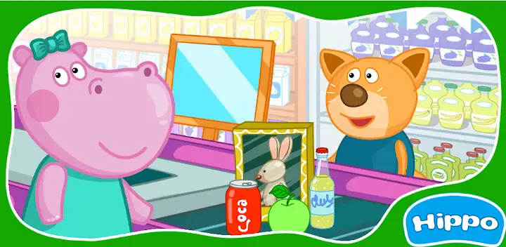 Hippo: Supermarket cashier — Android game banner