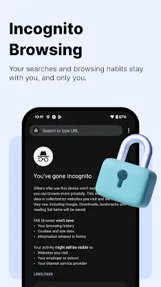 FAB:Browser with ad blocking screenshot 2