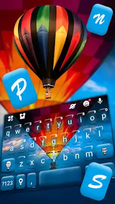 Blue Sky Hot Balloon Keyboard  screenshot 2