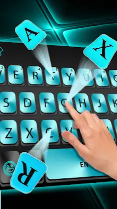 Cyan Metal Keyboard Theme screenshot 3