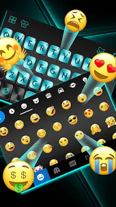 Cyan Metal Keyboard Theme screenshot 4