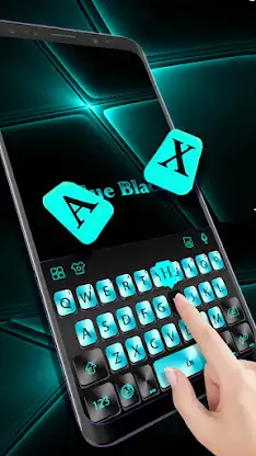 Cyan Metal Keyboard Theme screenshot 2