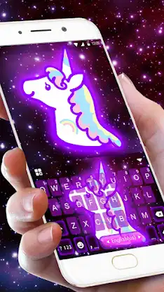 Galaxy Unicorn Keyboard Theme screenshot 1