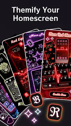 Neon Red Heartbeat Theme screenshot 2