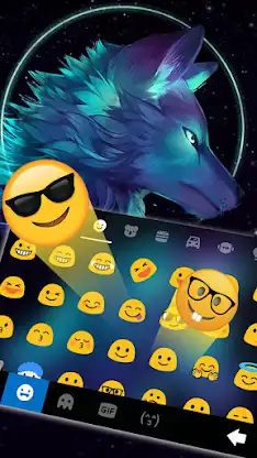 Night Dark Wolf Keyboard Theme screenshot 3