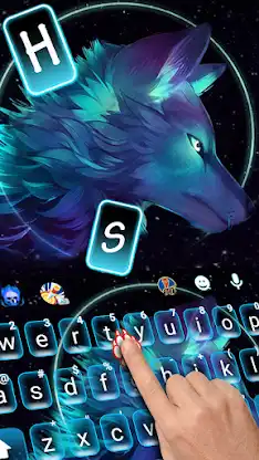 Night Dark Wolf Keyboard Theme screenshot 2