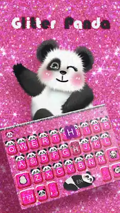 Hot Pink Panda keyboard Theme screenshot 1