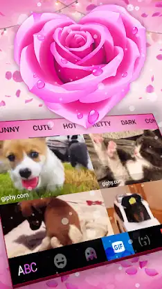 Pink Rose Keyboard Theme screenshot 4