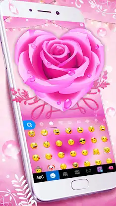 Pink Rose Keyboard Theme screenshot 2