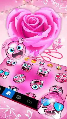 Pink Rose Keyboard Theme screenshot 3