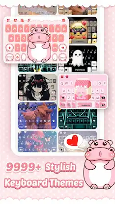 Pink Cute Hippo Theme screenshot 1