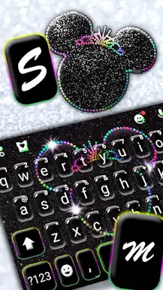 Silver Glitter Minny Keyboard  screenshot 2
