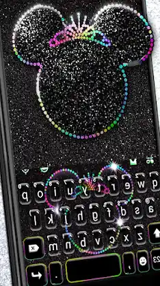 Silver Glitter Minny Keyboard  screenshot 1