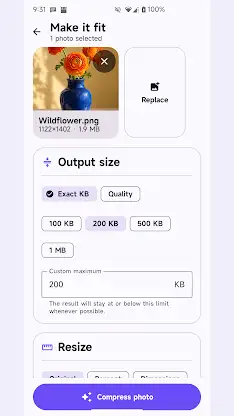 ExactFrame: Resize & Compress screenshot 1