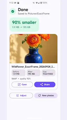 ExactFrame: Resize & Compress screenshot 3