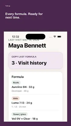 TintLog: Hair Color Formulas screenshot 1