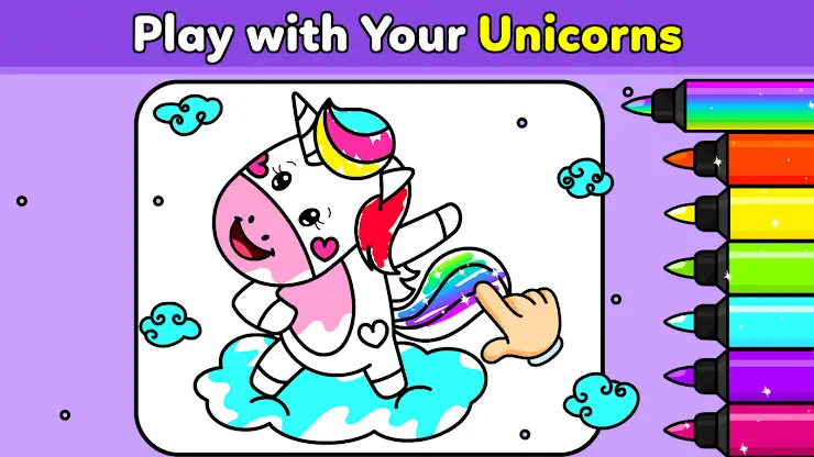 Unicorn Coloring Game For Kids screenshot 1
