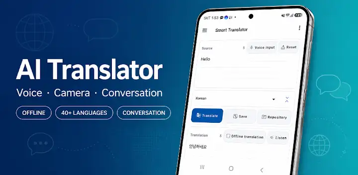 AI Translator: Voice & Camera — Android app banner