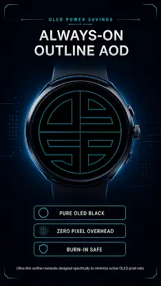 Neon Quartered Watch Face screenshot 2