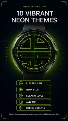 Neon Quartered Watch Face screenshot 5