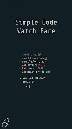 Simple Code Watch Face screenshot 1