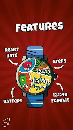Simple Comic Watch Face screenshot 3