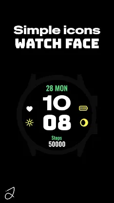 Simple Icons Watch Face screenshot 1