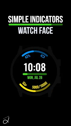 Simple Indicators Watch Face screenshot 1