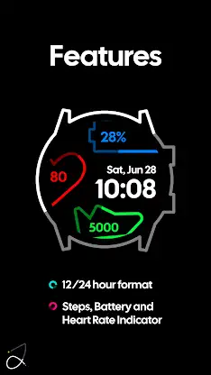 Simple Outlined Watch Face screenshot 2