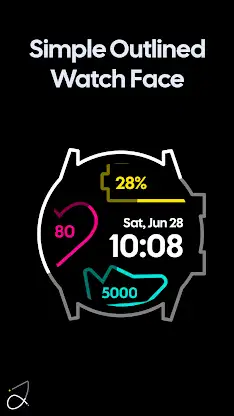 Simple Outlined Watch Face screenshot 1
