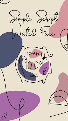 Simple Script Watch Face screenshot 1