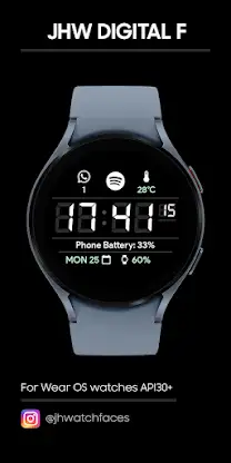 JHW Digital F: Watch face screenshot 1
