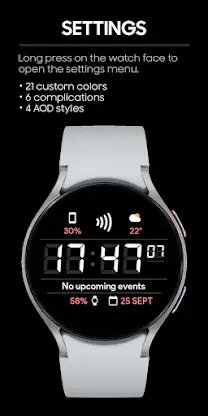 JHW Digital F: Watch face screenshot 3