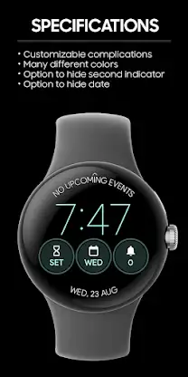 JHW Digital Thin: Watch face screenshot 2
