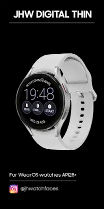 JHW Digital Thin: Watch face screenshot 1