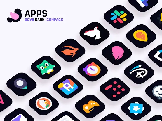 Dove Dark : Icon Pack screenshot 5