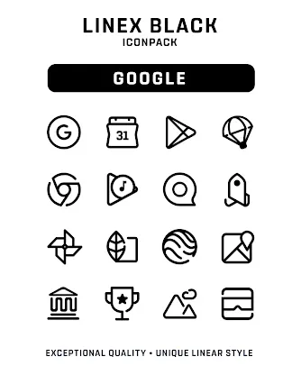LineX Black Icon Pack screenshot 2