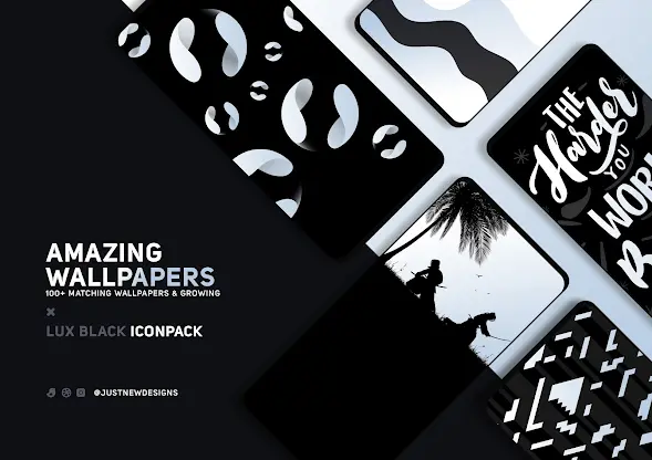 Black Icon Pack : LuX screenshot 7