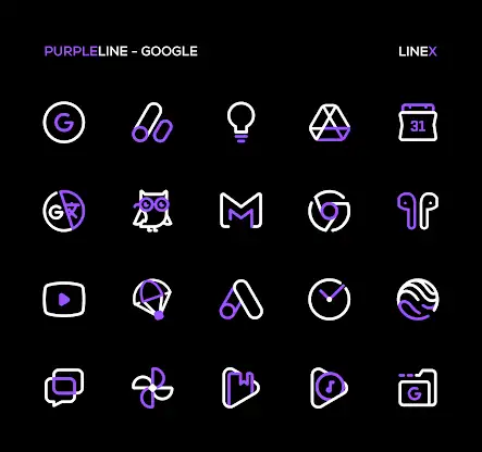 PurpleLine Icon Pack : LineX screenshot 3