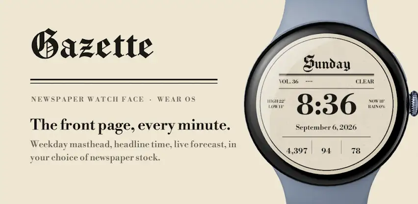 Gazette: Newspaper Watch Face screenshot 2