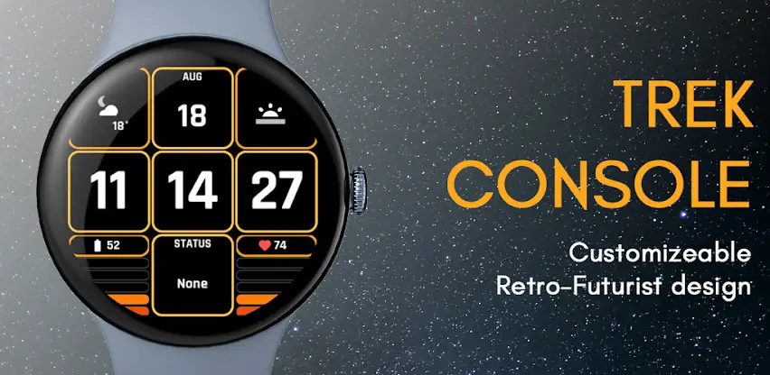 Trek Console: Retro Watch Face screenshot 1