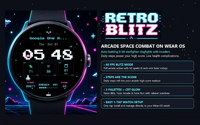 Retro Blitz - Watch Face screenshot 2