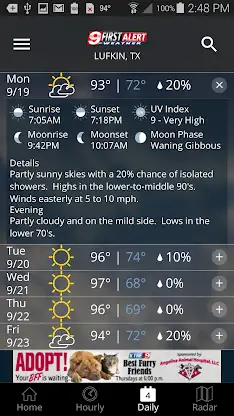 KTRE 9 First Alert Weather screenshot 3