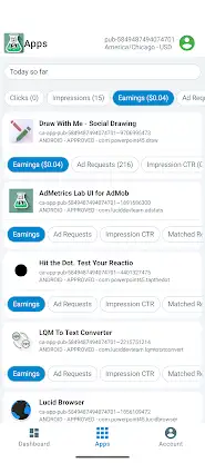 AdMetrics Lab UI for AdMob screenshot 2