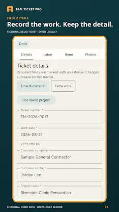 T&M Ticket Pro screenshot 1