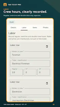 T&M Ticket Pro screenshot 2