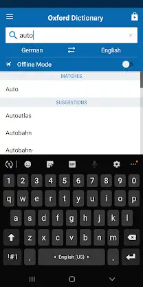 Concise Oxford German Dict. screenshot 2
